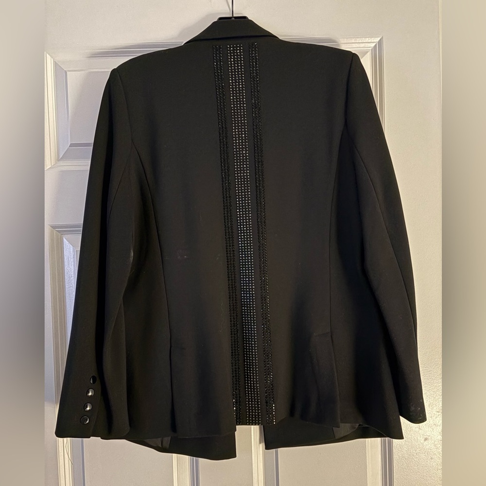 Central Park West Black Blazer with Embellished Detail